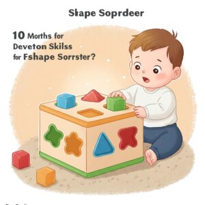 Vector illustration of a shape sorter, a beneficial learning toy for 10-month-old infants to enhance their fine motor skills and shape recognition.