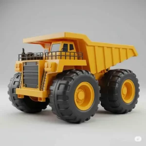 Large yellow dump truck toy with big wheels, ready for imaginative play.