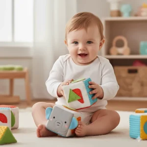 Large, lightweight soft building blocks that are easy for a 7-month-old to grab, squeeze, and mouth.