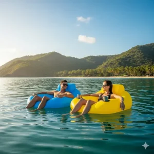 A close-up shot of a battery-powered toy submarine submerged in clear water, highlighting an advanced type of waterway toy.