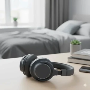 A pair of over-ear noise-cancelling headphones in a popular color, essential for a sensory sensitive boy to manage overwhelming auditory input.