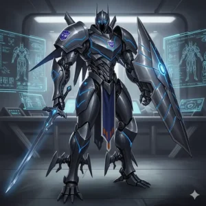 Concept art for a new Transformers agent knight design, exploring its visual aesthetic.