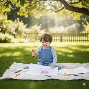 Washable, jumbo-sized crayons and paper, great art supplies and creative toys for 2-year-old boys.