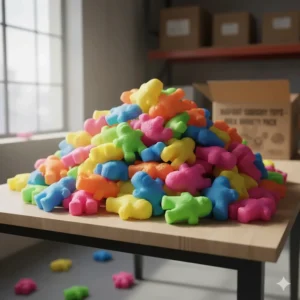 An array of colorful and squishy Bigfoot stress toys, showing the vibrant color options for your bulk purchase.