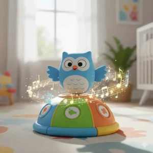 An engaging peek-a-boo crawling toy that pops up, capturing a baby's attention and inspiring them to move forward.