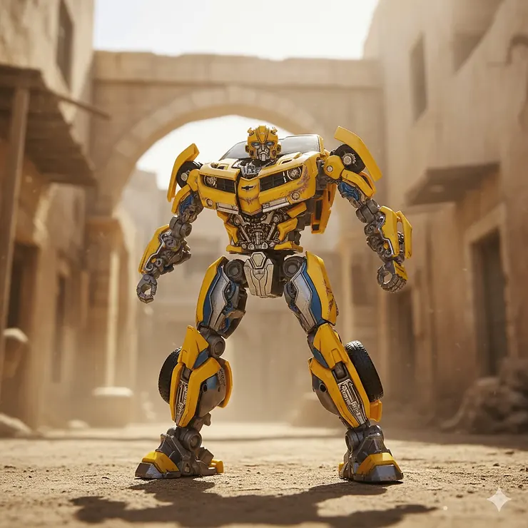 Bumblebee Deluxe Class action figure from the Transformers Revenge of the Fallen toy line, transforming into a yellow Chevrolet Camaro. transformers 2 revenge of the fallen toys