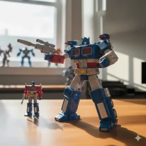 Transformers Ultra Magnus action figure in a dynamic battle pose, demonstrating the excellent articulation.