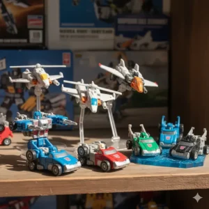 A full set of Minicons team toys—the Street Action Team, Air Assault Team, and Sea Team—displayed together.
