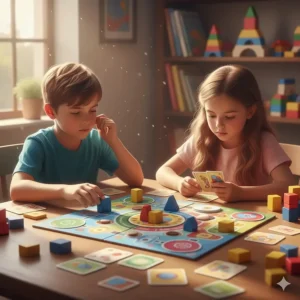 A vibrant board game focused on memory and sequencing skills to support executive function in children.