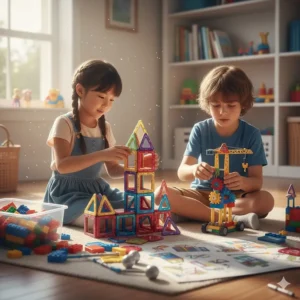 Detailed building blocks and magnetic tiles set that rank among the best construction toys for age 6.