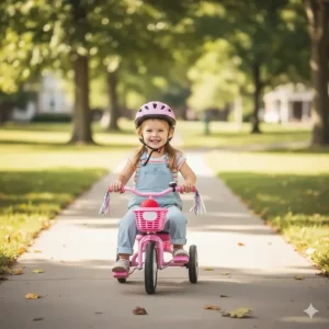 A small pink tricycle designed for toddlers, making it one of the best active toys for 2 year old girls.