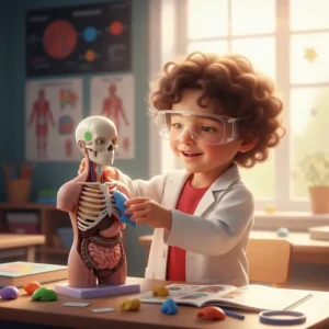 A simplified, kid-friendly human body model with removable organs for early STEM learning.