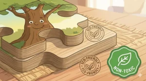 Eco-friendly, non-toxic wooden 24-piece puzzle with smooth edges for safe toddler play.