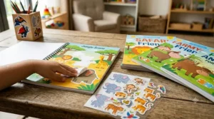 A variety of animal-themed sticker books designed for 4 year olds.