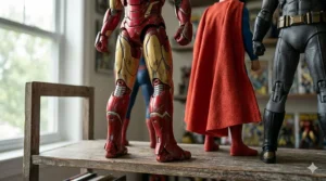 Durable plastic superhero action figures for boys designed for active play.