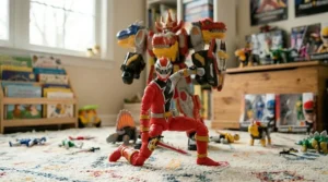 A highly detailed Red Ranger posable action figure among the best Power Rangers toys for boys.