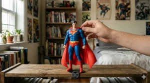 Superman DC Comics action figure for boys with a removable fabric cape.