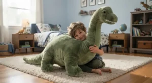 A soft and squishy giant dinosaur stuffed animal toy that makes a great companion for boys