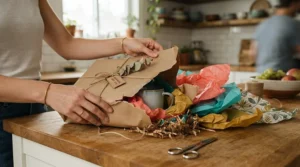 A monthly craft kit for girls who like DIY projects just arrived in a brown delivery box.
