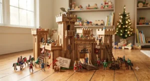 Imaginative fortress toy for boys displayed as a top holiday gift idea for kids.