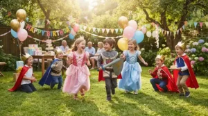 Evaluating a princess dress up set vs individual costume pieces for active group fun at a children's birthday party.