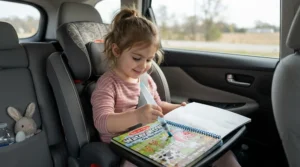 Mess-free travel entertainment featuring gender neutral toys for long car rides and flights