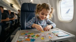 Quiet entertainment using gender neutral toys for long car rides and flights on a commercial flight